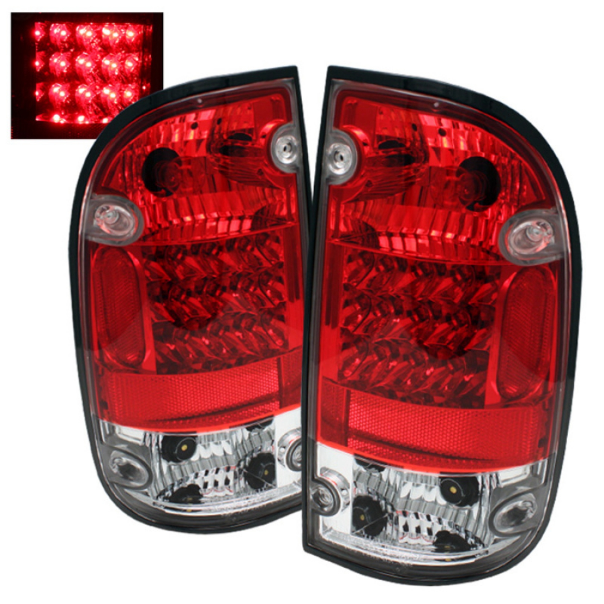 Picture of Spyder Toyota Tacoma 01-04 LED Tail Lights Red Clear ALT-YD-TT01-LED-RC