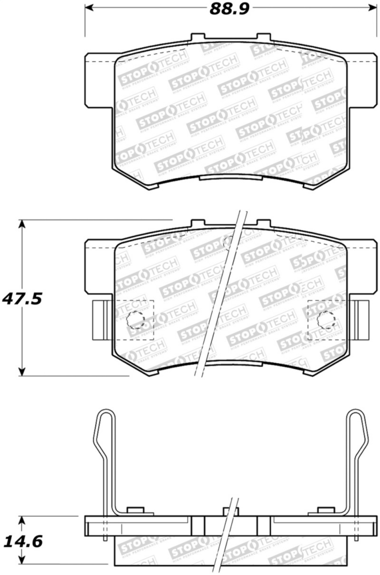 Picture of StopTech Sport Performance 97-02 Honda Accord Rear Brake Pads