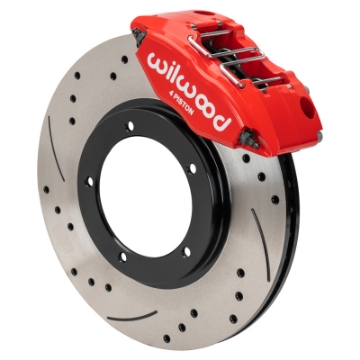 Picture of Wilwood 69-74 Porsche 911 Front Powerlite Brake Kit 3in MT Drilled & Slotted - Red