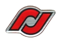 Picture of RockJock Sticker Epoxy Dome 1in Tall x 1-6in Wide Red Black and Silver
