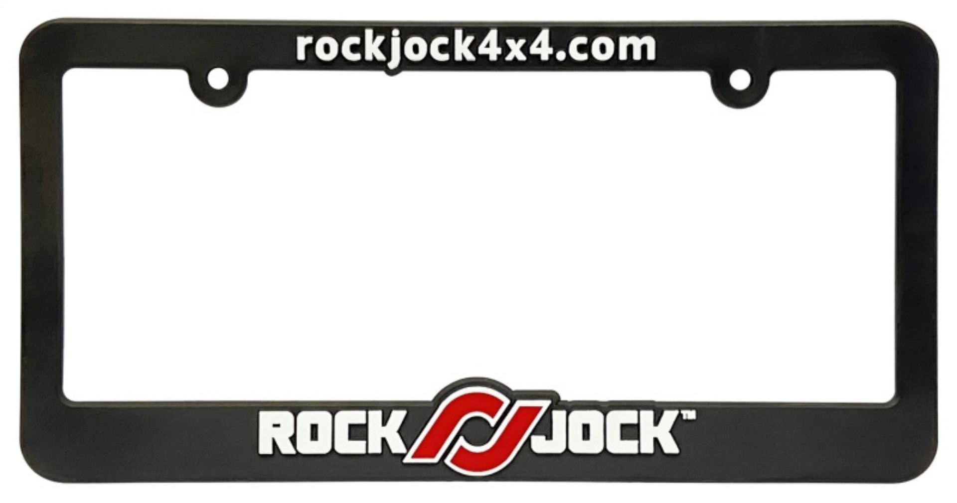 Picture of RockJock License Plate Frame Black Plastic w- Red and White