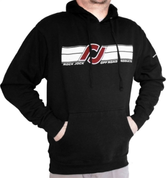 Picture of RockJock Hoodie Sweatshirt w- RJ Logo and Horizontal Stripes Black Small Print on Front