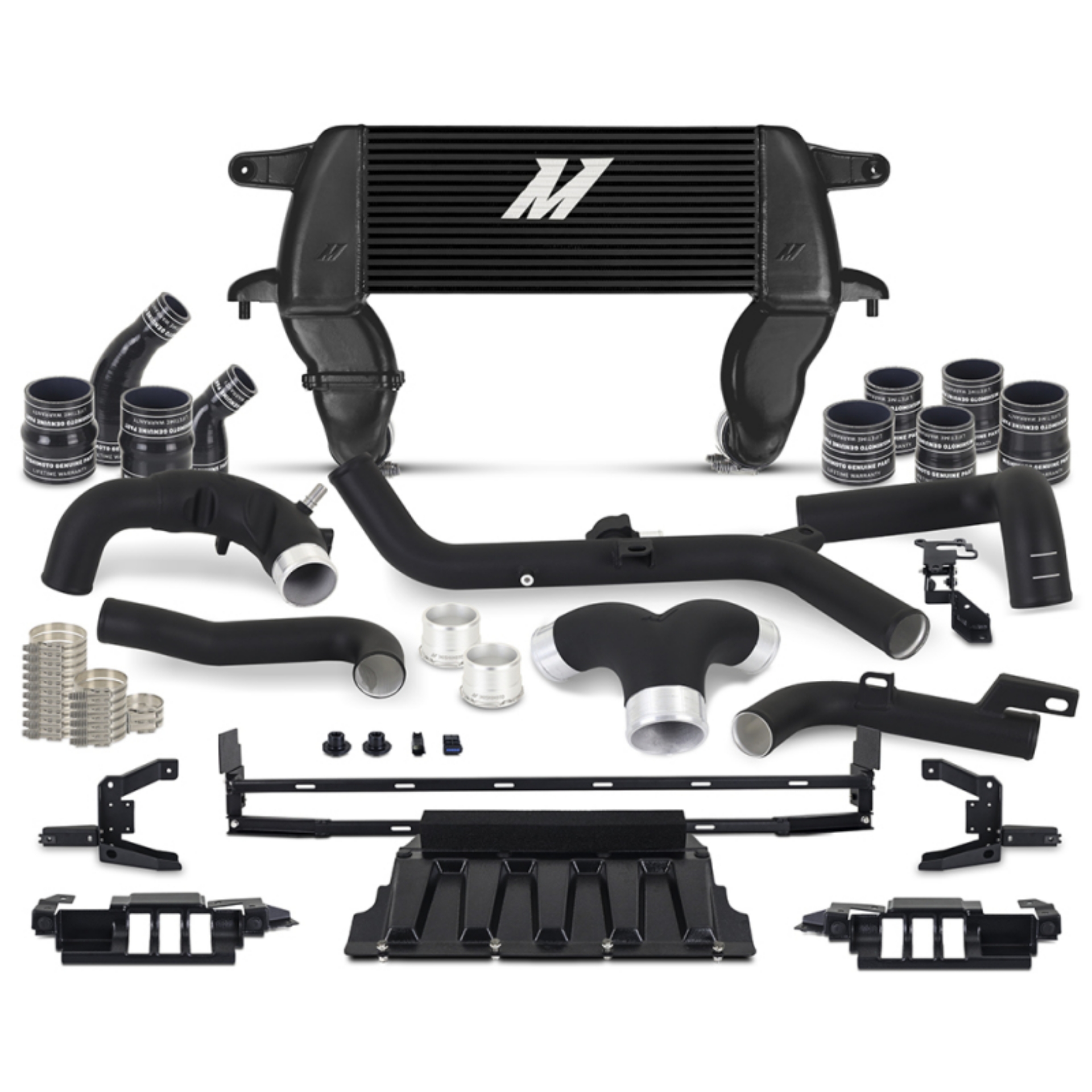 Picture of Mishimoto 21+ Ford Bronco 2-7L High Mount INT Kit BK Pipes BK Core