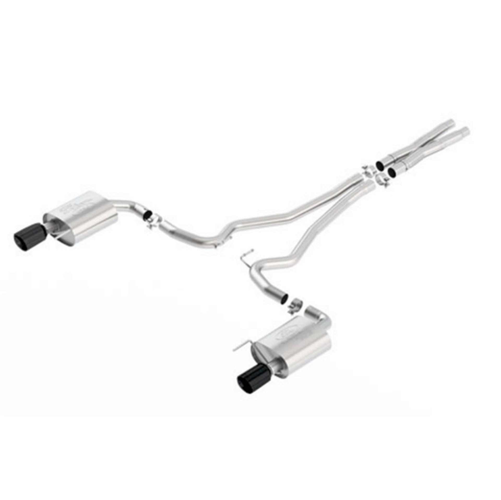 Picture of Ford Racing 16-17 Mustang GT 5-0L Coupe -Convertible EC-Type Cat-Back Exhaust System Blk Chrome Tips