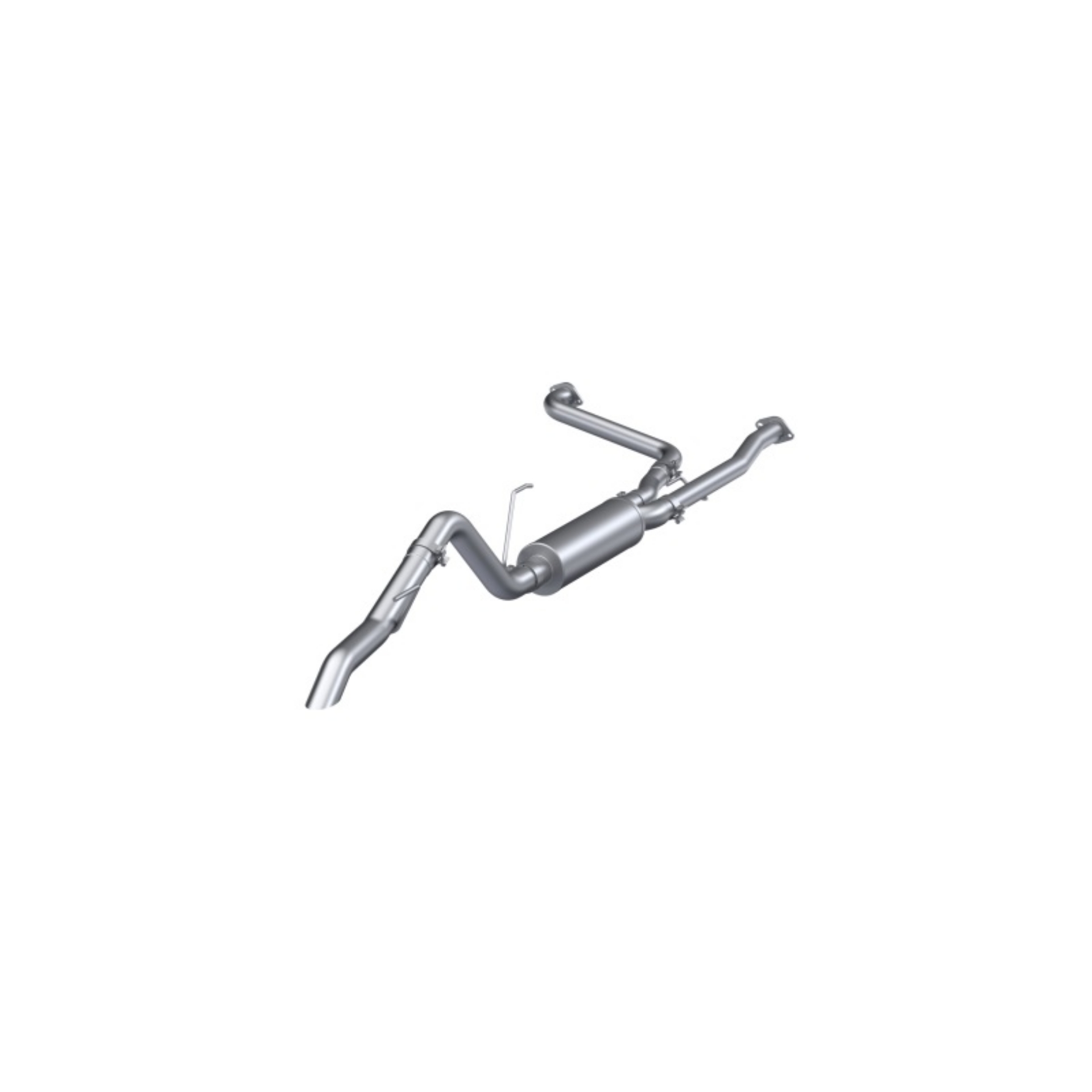 Picture of MBRP 22-23 Nissan Frontier 3-8L 3in Tip 3in Cat Back Turndown Exit Street Profile - Aluminized Steel