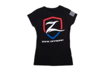 Picture of Zone Offroad Black Premium Cotton T-Shirt w- Patriotic Zone Logos - Womens - L
