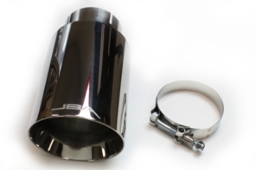 Picture of JBA 2-5in x 4-5in x 8 1-4in Double Wall Polished Chrome Tip - Clamp On