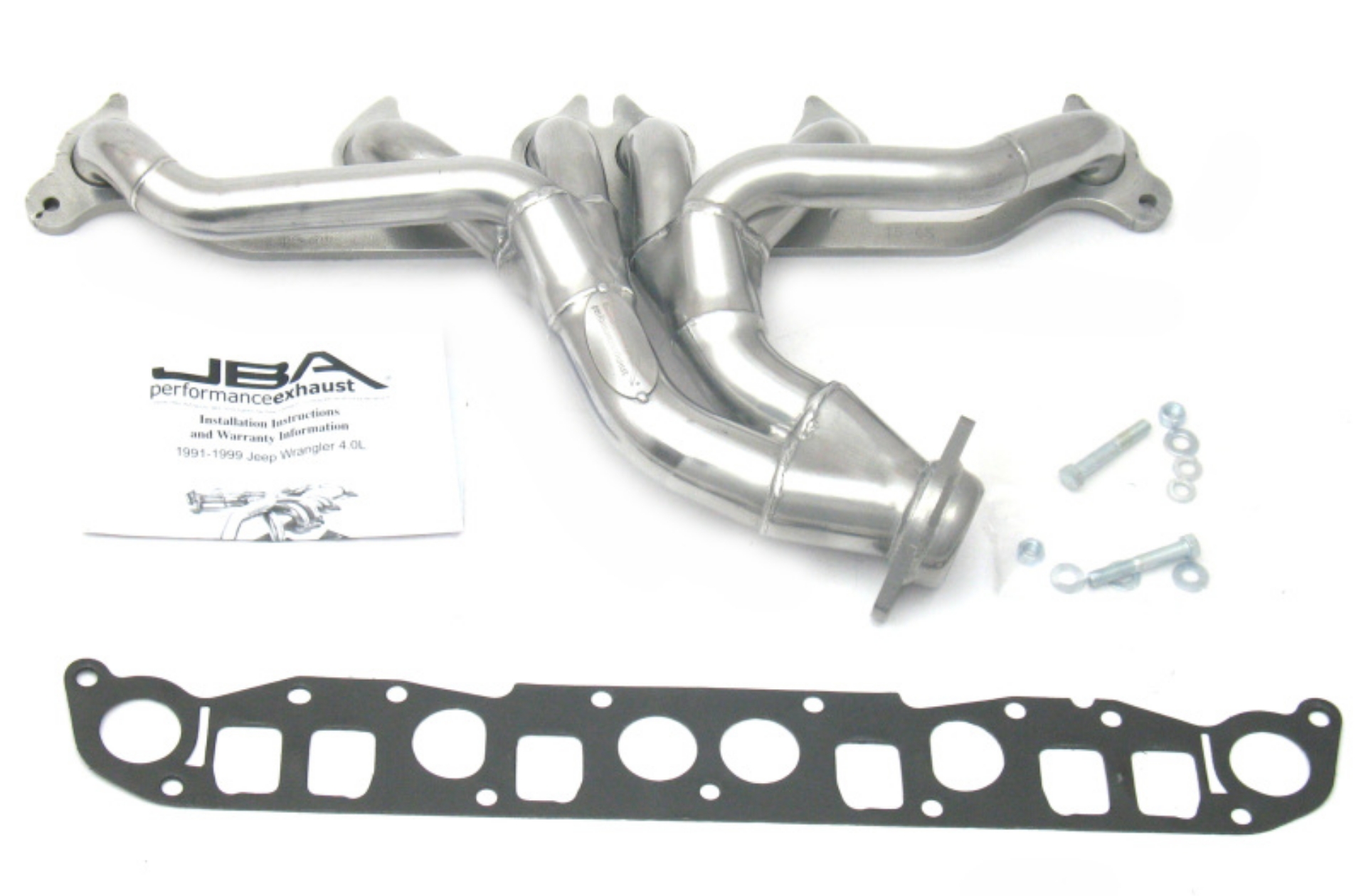 Picture of JBA 91-99 Jeep 4-0L 1-1-2in Primary Silver Ctd Cat4Ward Header