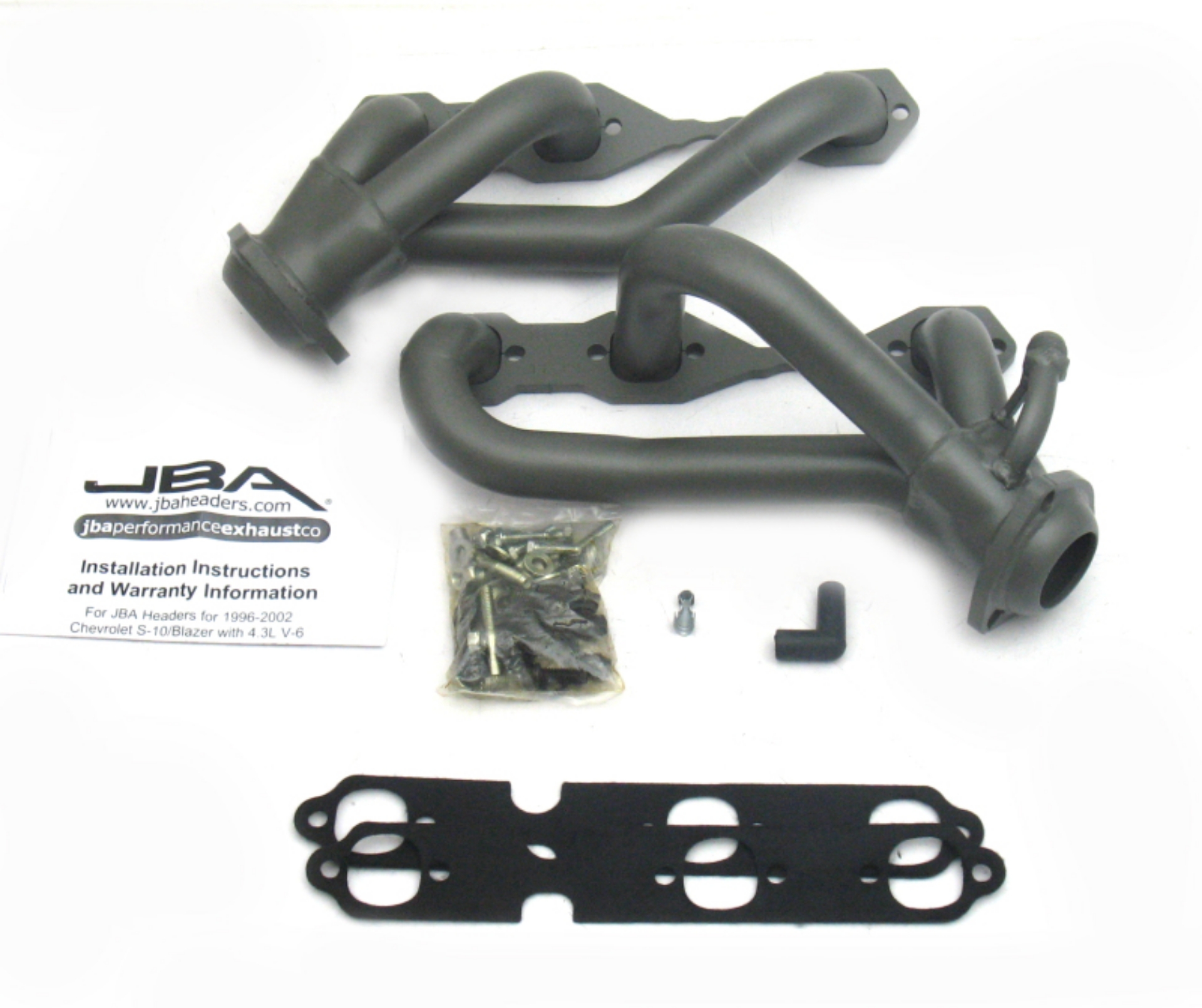 Picture of JBA 96-01 GM S Truck 4-3L V6 w-o A-I-R- Injection 1-1-2in Primary Ti Ctd Cat4Ward Header