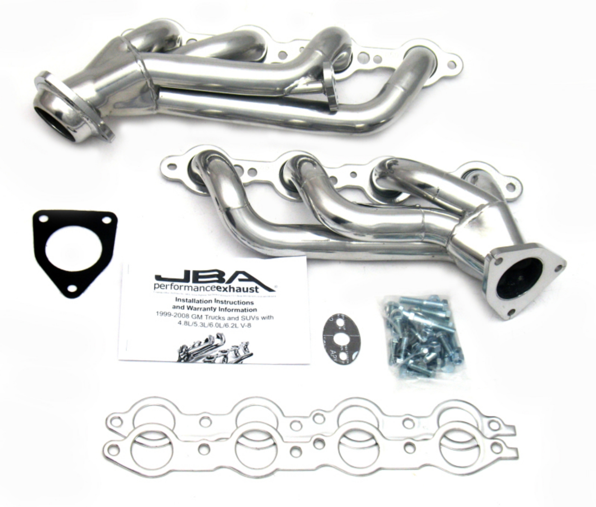 Picture of JBA 99-01 GM Truck 4-8L-5-3L LS w-o A-I-R- w-EGR 1-5-8in Primary Silver Ctd Cat4Ward Header