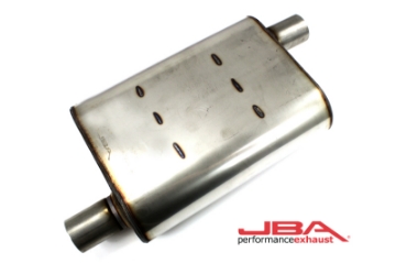 Picture of JBA Universal Chambered Style 304SS Muffler 13x9-75x4 2in Inlet Diameter Offset-Offset