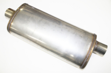 Picture of JBA Universal Straight-Through Style 304SS Muffler 18x8x5 2-5in Inlet Diameter Offset-Center