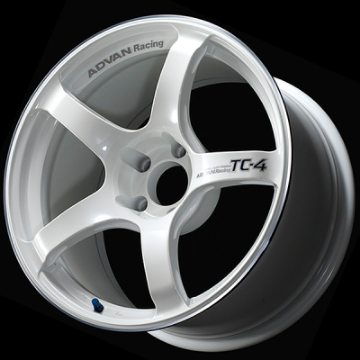 Picture of Advan TC4 18x8 +47 5-100 Racing White Metallic & Ring Wheel