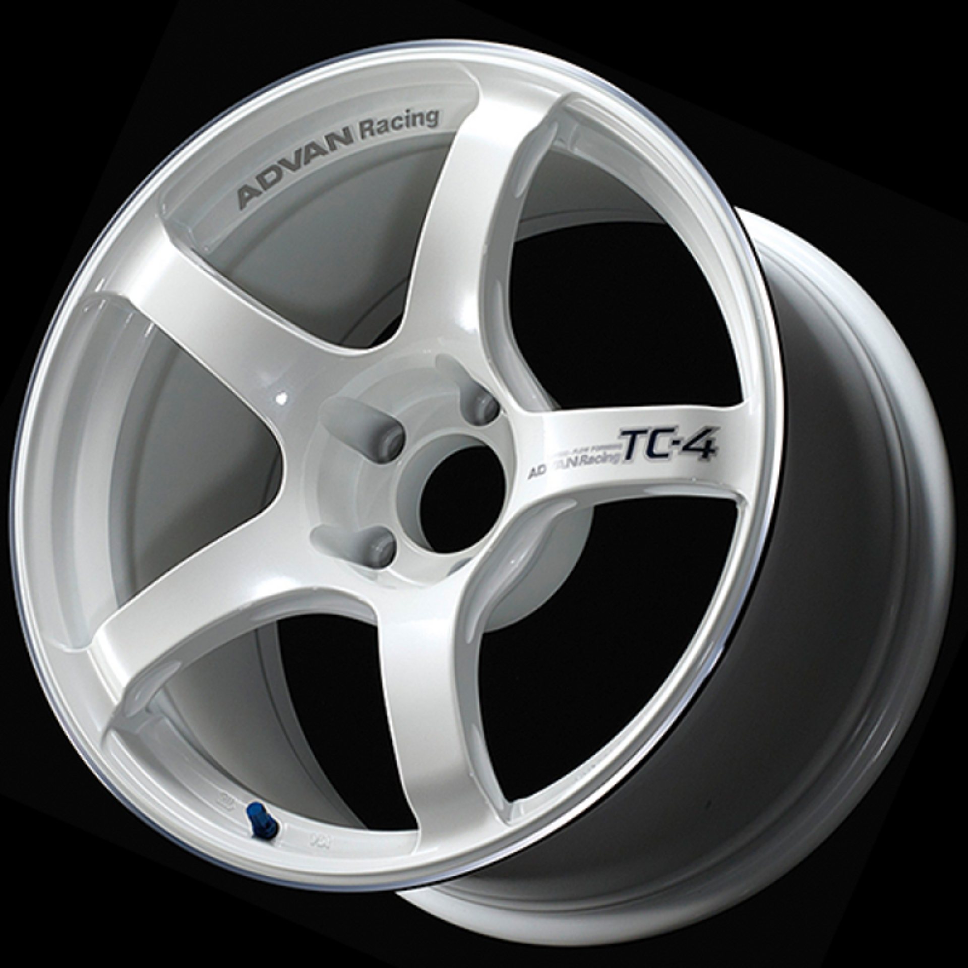 Picture of Advan TC4 18x8-5 +45 5-112 Racing White Metallic & Ring Wheel