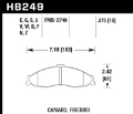Picture of Hawk 98-02 Pontiac Firebird DTC-70 Race Rear Brake Pads