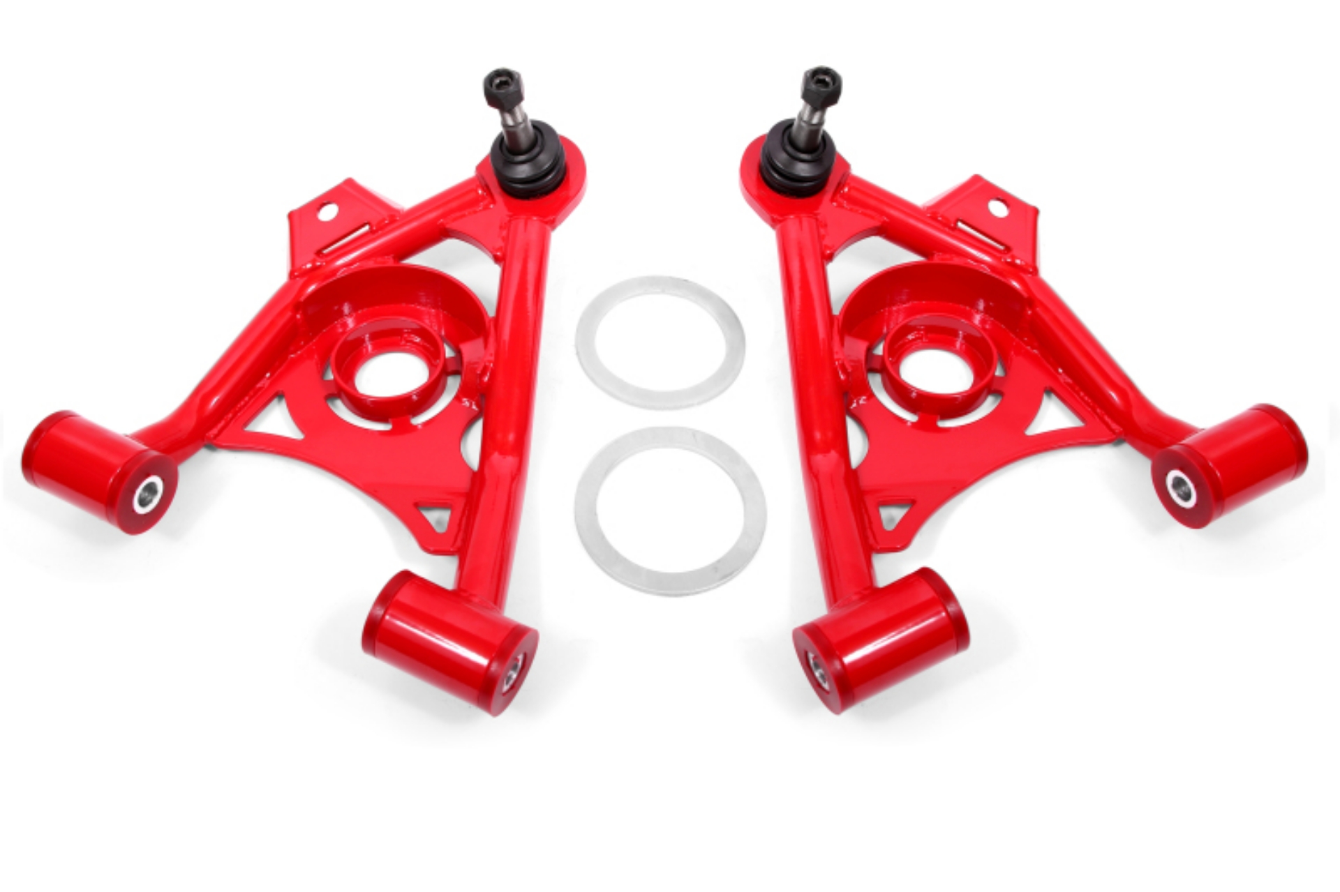 Picture of BMR 79-93 Mustang Fox Lower Control A-Arm Front w- Spring Pocket-Tall Ball Joint - Red