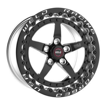 Picture of Weld Weldstar RT 17x11 - 5x4-75mm BP - 7-7in- BS Black Wheel - Black Single Beadlock