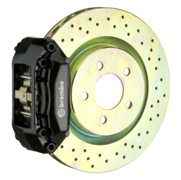 Picture of Brembo 04-08 Mazda6-06-08 Fusion Front GT BBK 4 Piston Cast 2pc 330x28 1pc Rotor Drilled-Black