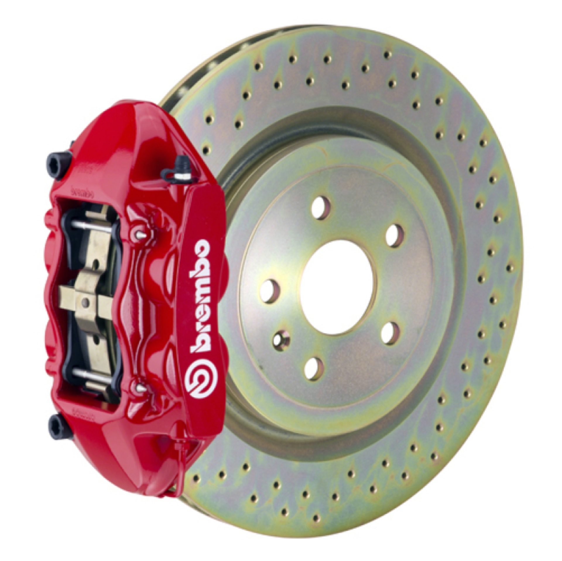 Picture of Brembo SS Rear GT BBK 4 Piston Cast 365x28 1pc Rotor Drilled-Red