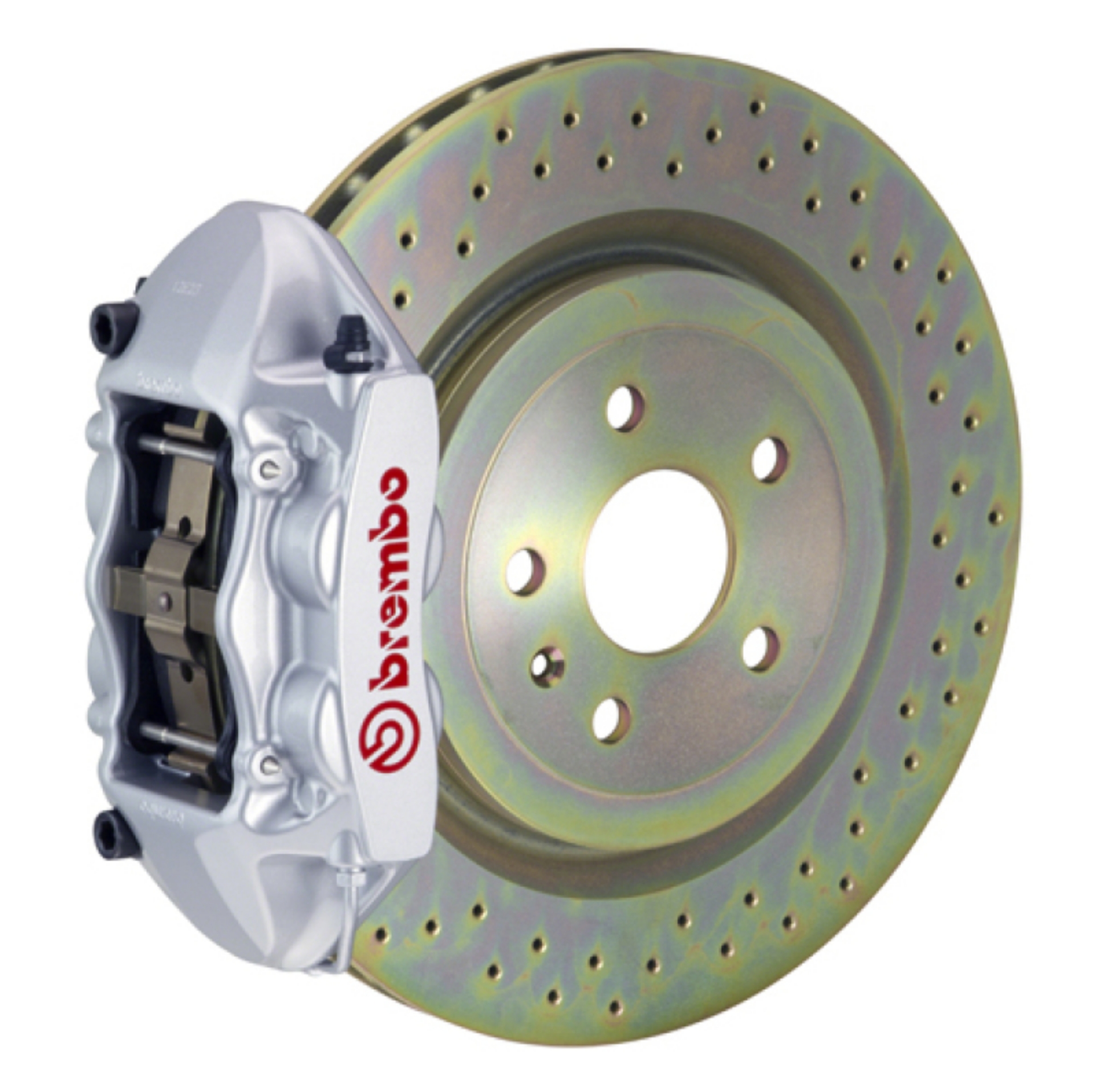 Picture of Brembo SS Rear GT BBK 4 Piston Cast 365x28 1pc Rotor Drilled-Silver