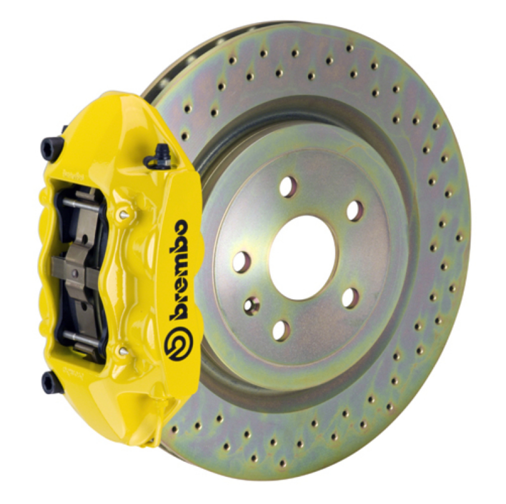 Picture of Brembo SS Rear GT BBK 4 Piston Cast 365x28 1pc Rotor Drilled- Yellow