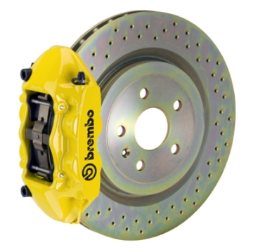 Picture of Brembo SS Rear GT BBK 4 Piston Cast 365x28 1pc Rotor Drilled- Yellow