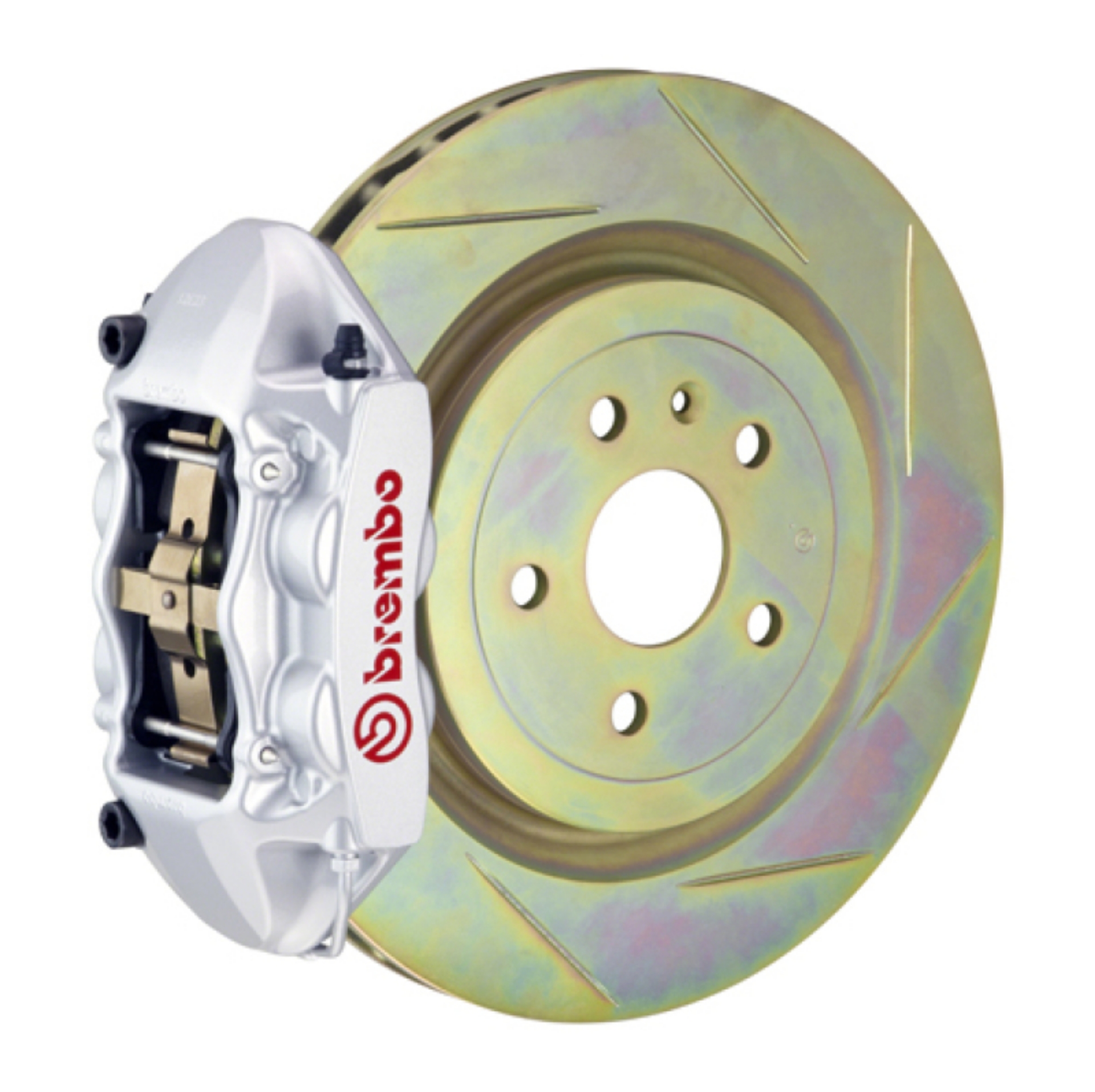 Picture of Brembo SS Rear GT BBK 4 Piston Cast 365x28 1pc Rotor Slotted Type-1-Silver