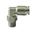 Picture of Turbosmart 1-8 NPT to 90 Degree 1-4 pushloc Stainless Steel