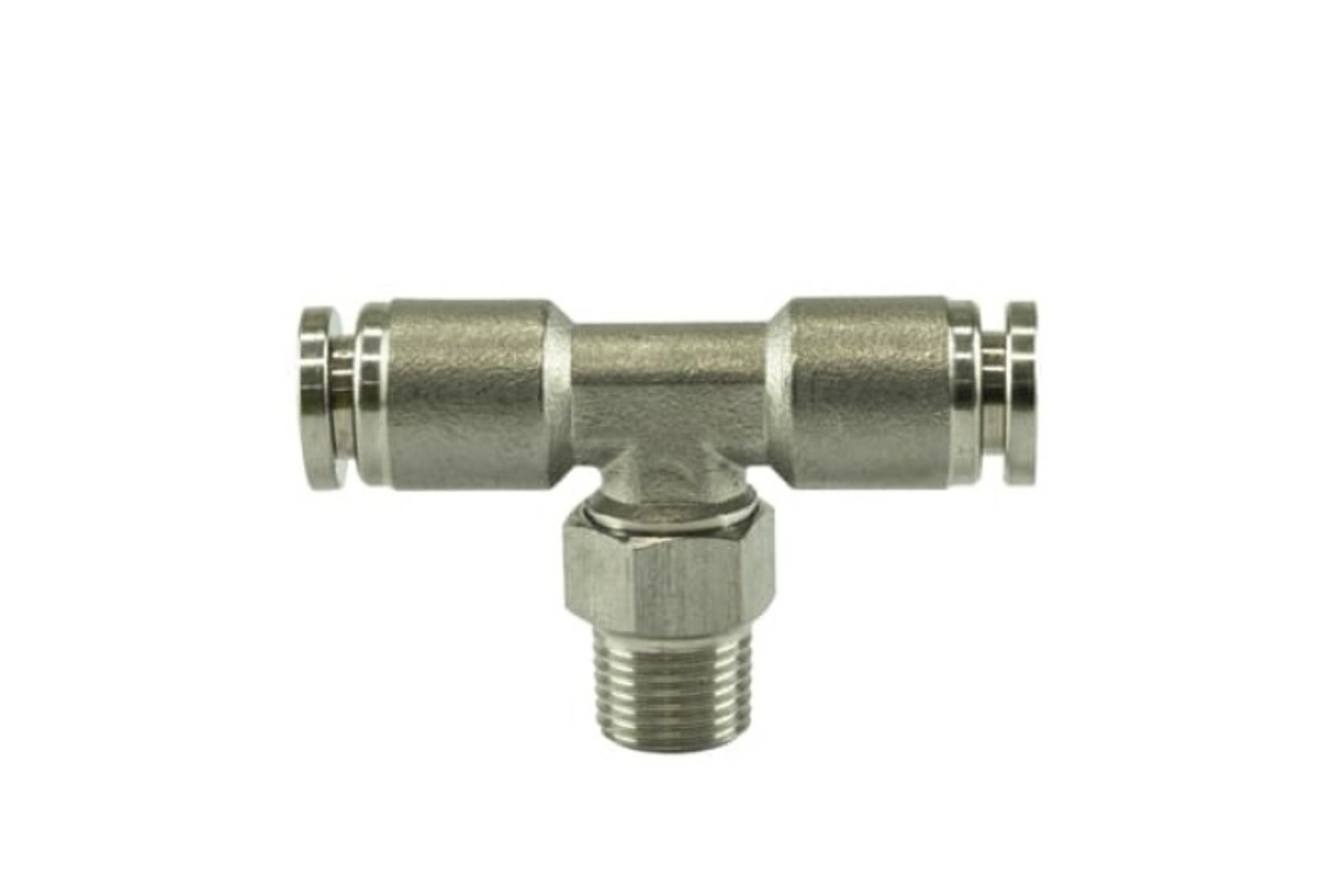 Picture of Turbosmart 1-8 NPT to TEE 1-4 Pushloc Stainless Steel