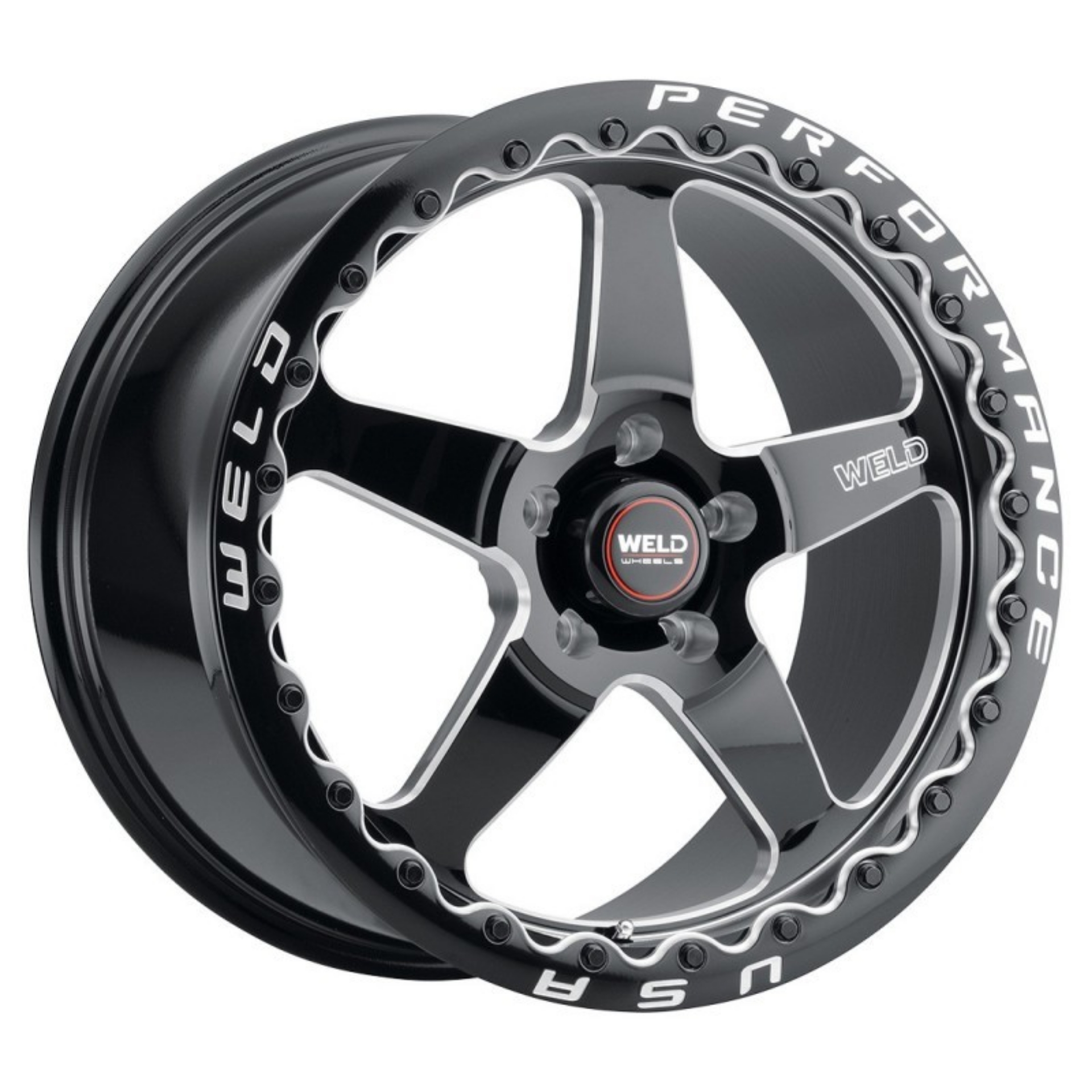 Picture of Weld S904 17x10 Ventura Beadlock 5x114-3 ET50 BS7-50 Gloss BLK MIL DIA 78-1