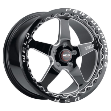 Picture of Weld S904 17x10 Ventura Beadlock 5x114-3 ET50 BS7-50 Gloss BLK MIL DIA 78-1
