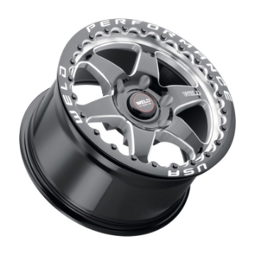 Picture of Weld S909 15x10 Ventura 6 Beadlock 6x139-7 ET38 BS7-00 Gloss BLK MIL DIA 106-1