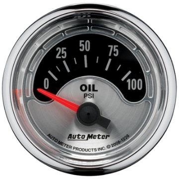 Picture of Autometer American Muscle 52mm Short Sweep Electric 100PSI Oil Pressure Gauge