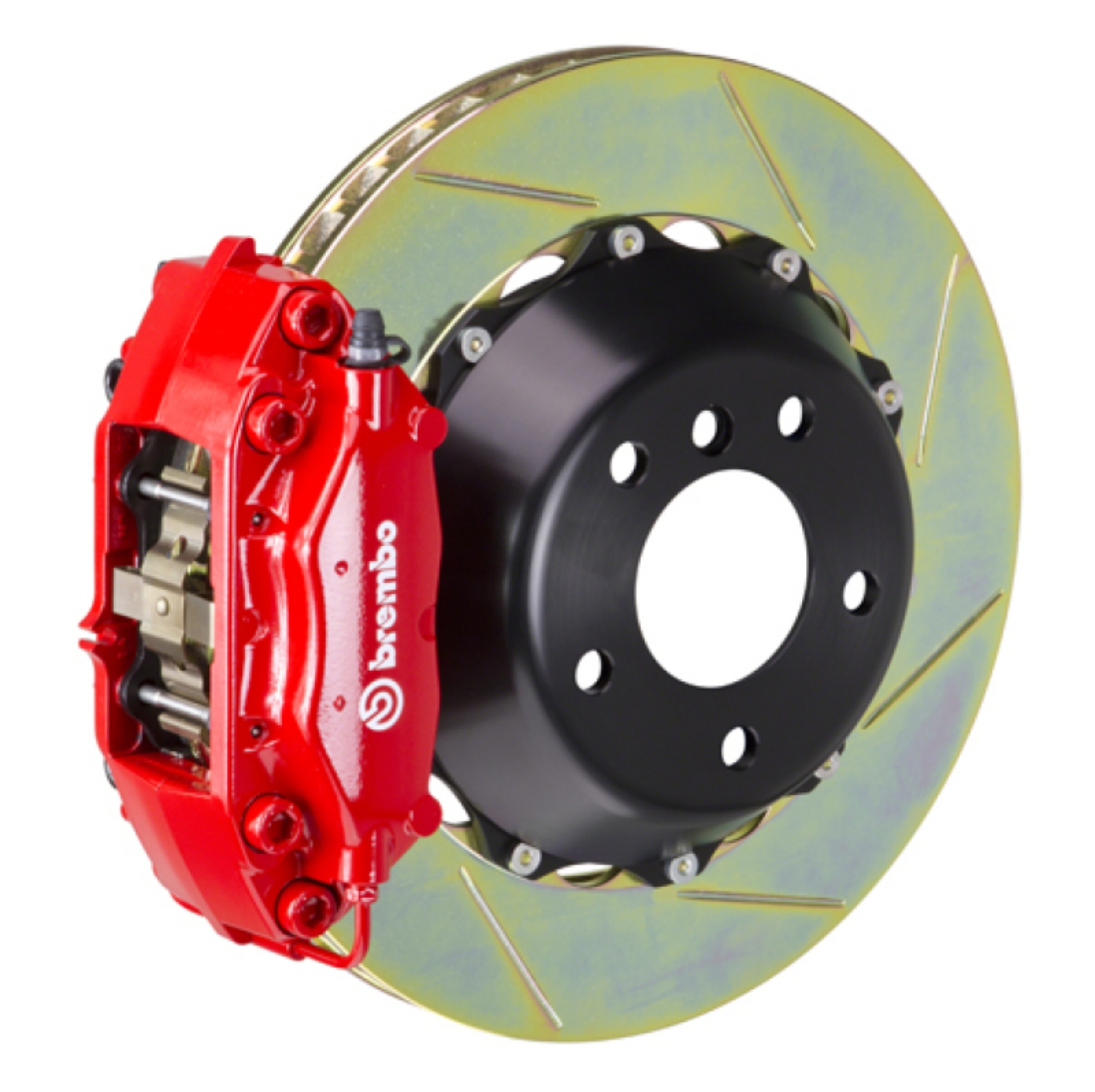 Picture of Brembo 99-04 996 Rear GT BBK 4 Piston Cast 2pc 345x28 2pc Rotor Slotted Type1-Red