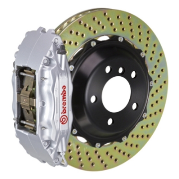 Picture of Brembo 03-08 SL500 Front GT BBK 4 Piston Cast 2pc 355x32 2pc Rotor Drilled-Silver