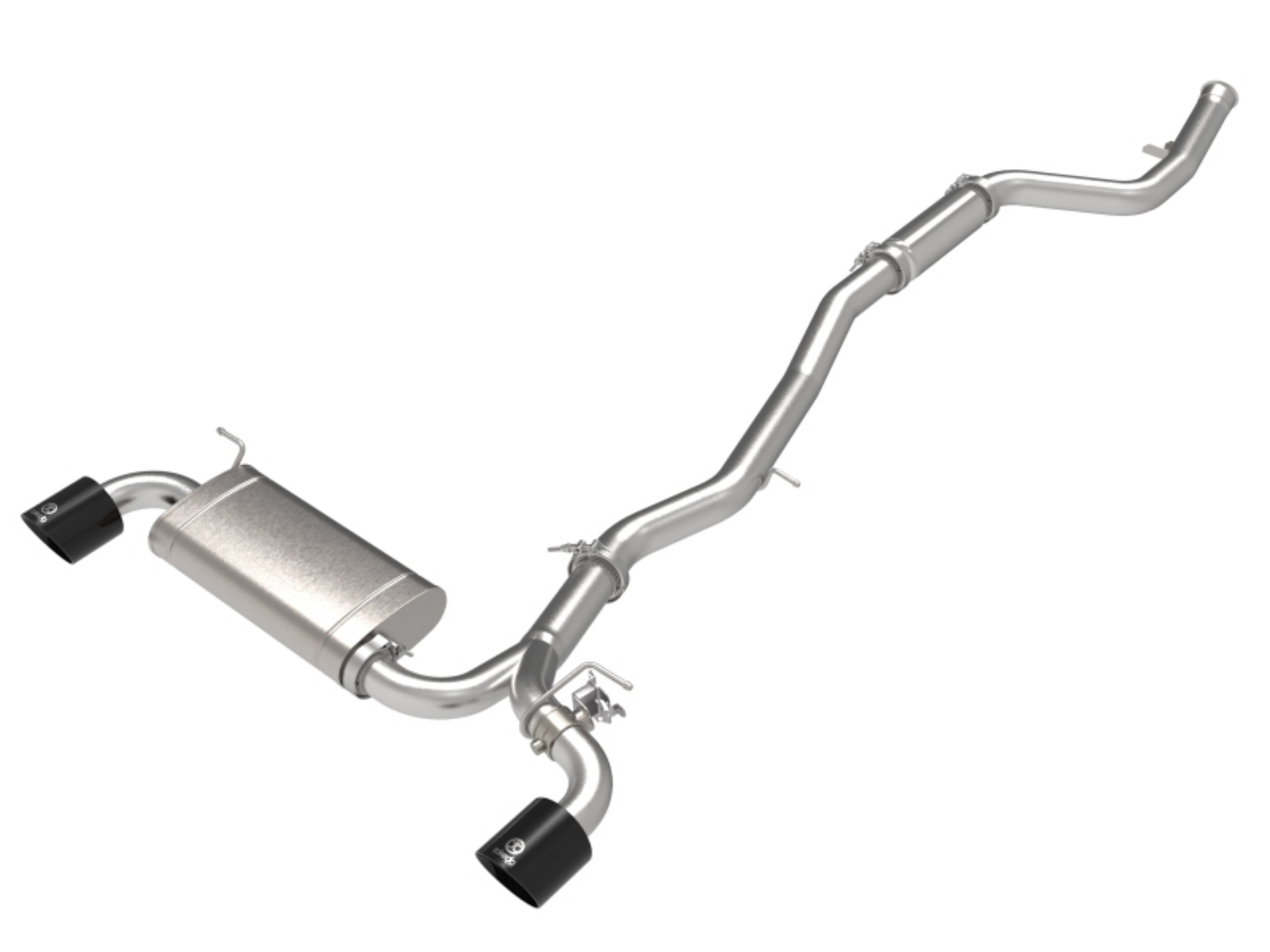 Picture of aFe POWER Takeda 2021 Toyota Supra 2-0L t 2-5in-3in 304 SS CB Exhaust w- Black Tips