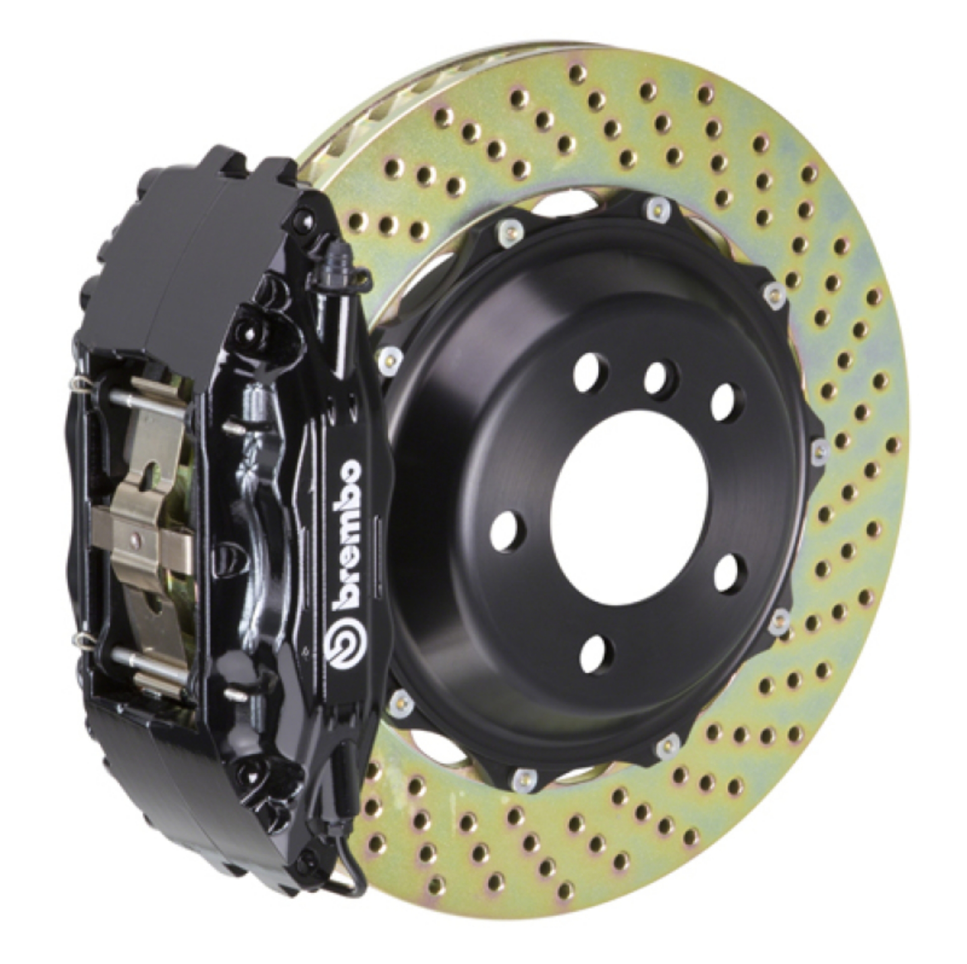 Picture of Brembo 00-02 S4 Caliper Front GT BBK 4 Piston Cast 2pc 355x32 2pc Rotor Drilled-Black