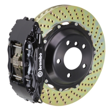 Picture of Brembo 00-02 S4 Caliper Front GT BBK 4 Piston Cast 2pc 355x32 2pc Rotor Drilled-Black