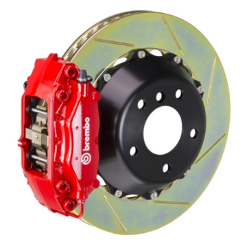 Picture of Brembo 04-08 S4-06-08 A4 Rear GT BBK 4 Piston Cast 2pc 345x28 2pc Rotor Slotted Type1-Red