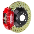 Picture of Brembo 04-10 5-Series Excl- xDrive-M5 Rear GT BBK 4 Piston Cast 345x28 2pc Rotor Drilled-Red