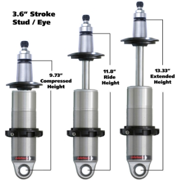 Picture of Ridetech HQ Series CoilOver Shock 3-6in Travel 2-5in Coil Eye-Stud Mounting 9-425inx13-025in