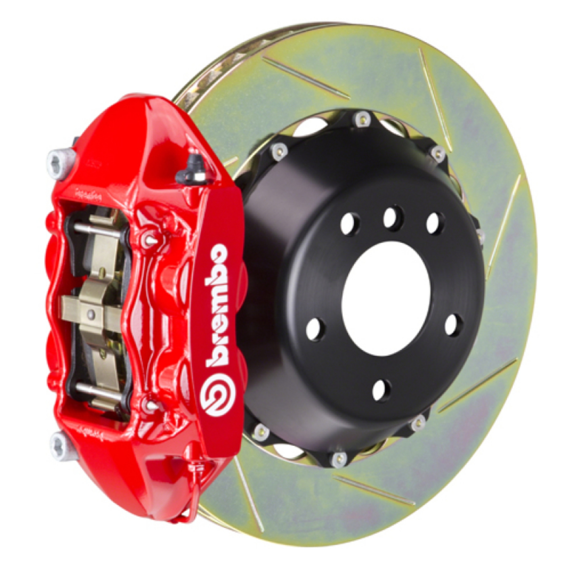 Picture of Brembo 03-07 Cayenne-S-Turbo Rr GT BBK 4Pis Cast 380x28 2pc Rotor Slotted Type1-Red
