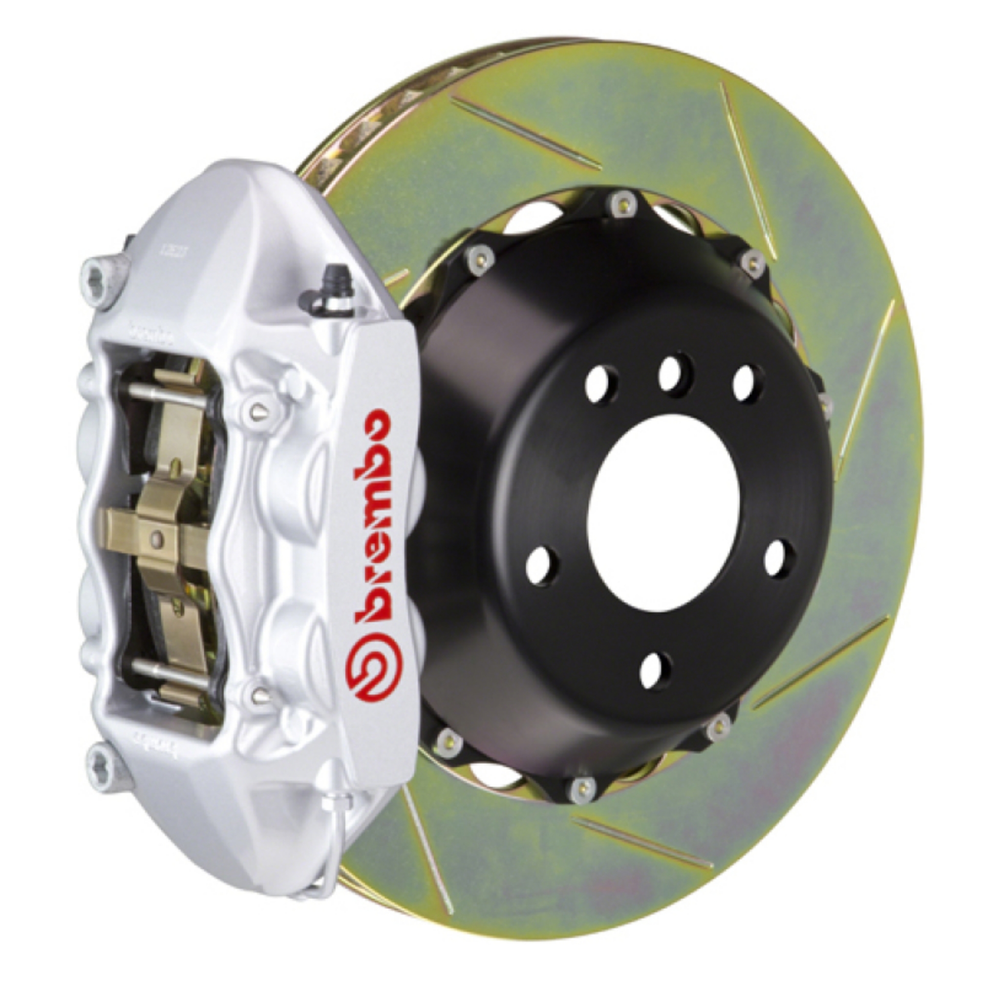 Picture of Brembo 03-09 E55 AMG Rear GT BBK 4 Piston Cast 380x28 2pc Rotor Slotted Type1-Silver