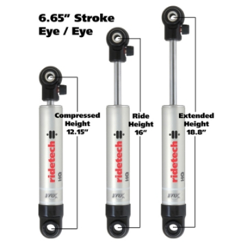 Picture of Ridetech HQ Series Shock Absorber Single Adjustable 6-65in Stroke Eye-Eye Mounting 12-15in x 18-8in