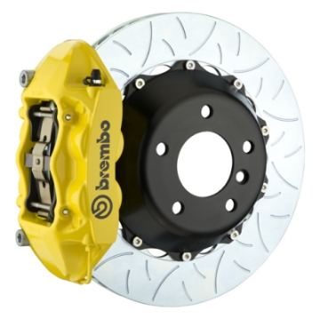 Picture of Brembo 04-11 612 Scaglietti Rear GT BBK 4 Piston Cast 380x28 2pc Rotor Slotted Type-3- Yellow