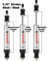 Picture of Ridetech HQ Series Shock Absorber Fixed Valve 5-75in Stroke Stud Plate-Stud Mounting 9-55in x 15-3in