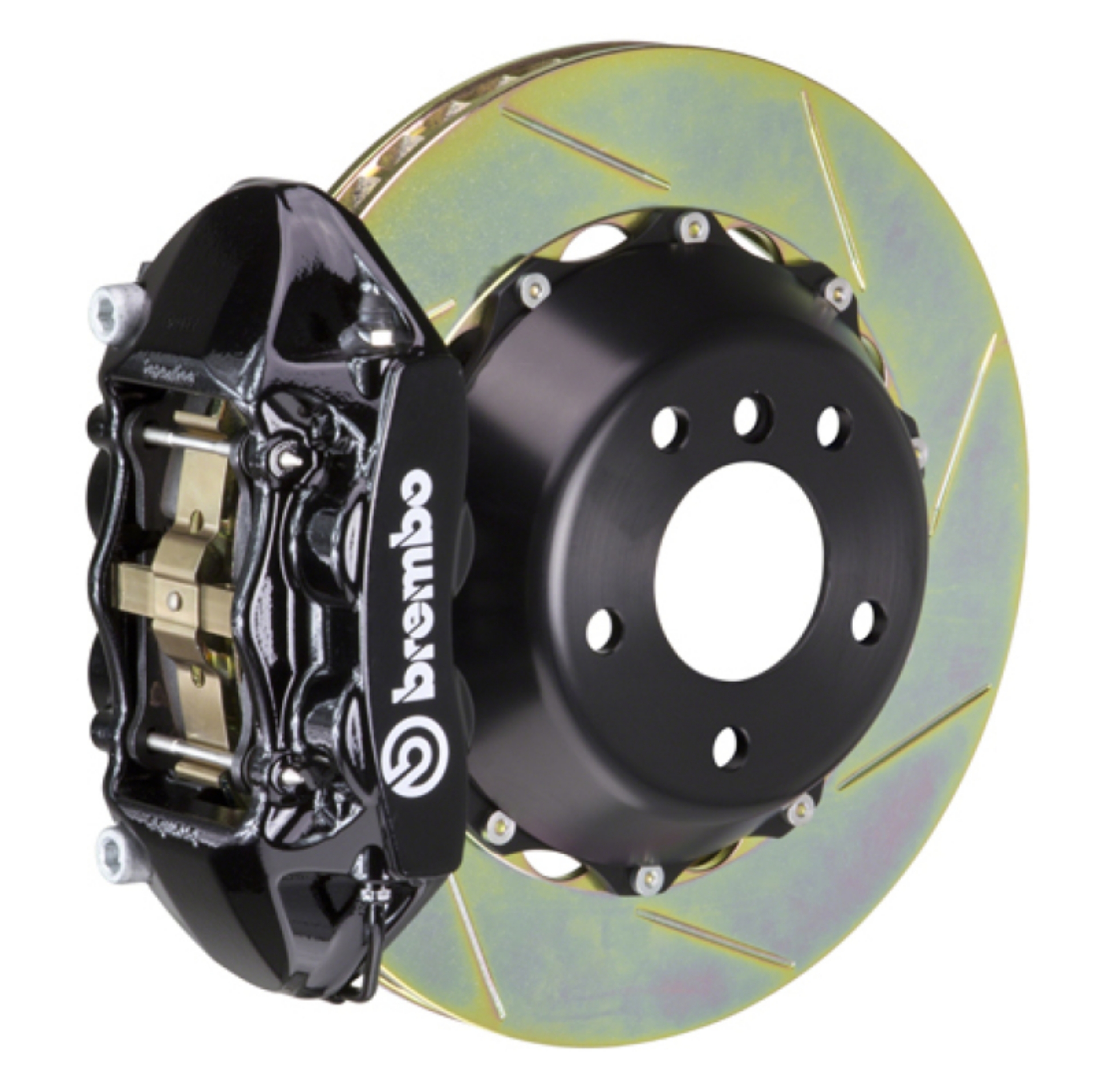 Picture of Brembo 03-16 Phantom Sedan-Coupe Rear GT BBK 4 Piston Cast 380x28 2pc Rotor Slotted Type1-Black