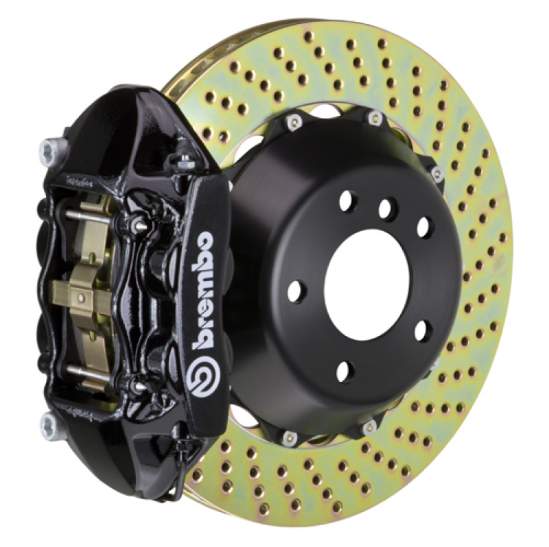 Picture of Brembo 05-07 Quattroporte-08 GranTurismo Rear GT BBK 4 Piston Cast 380x28 2pc Rotor Drilled-Black