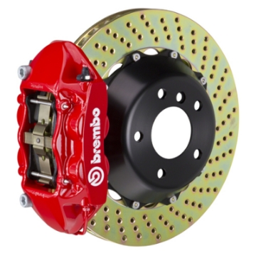 Picture of Brembo 03-16 Phantom Sedan-Coupe-Drophead Coupe R GT BBK 4 Piston Cast 380x28 2pc Rotor Drilled-Red