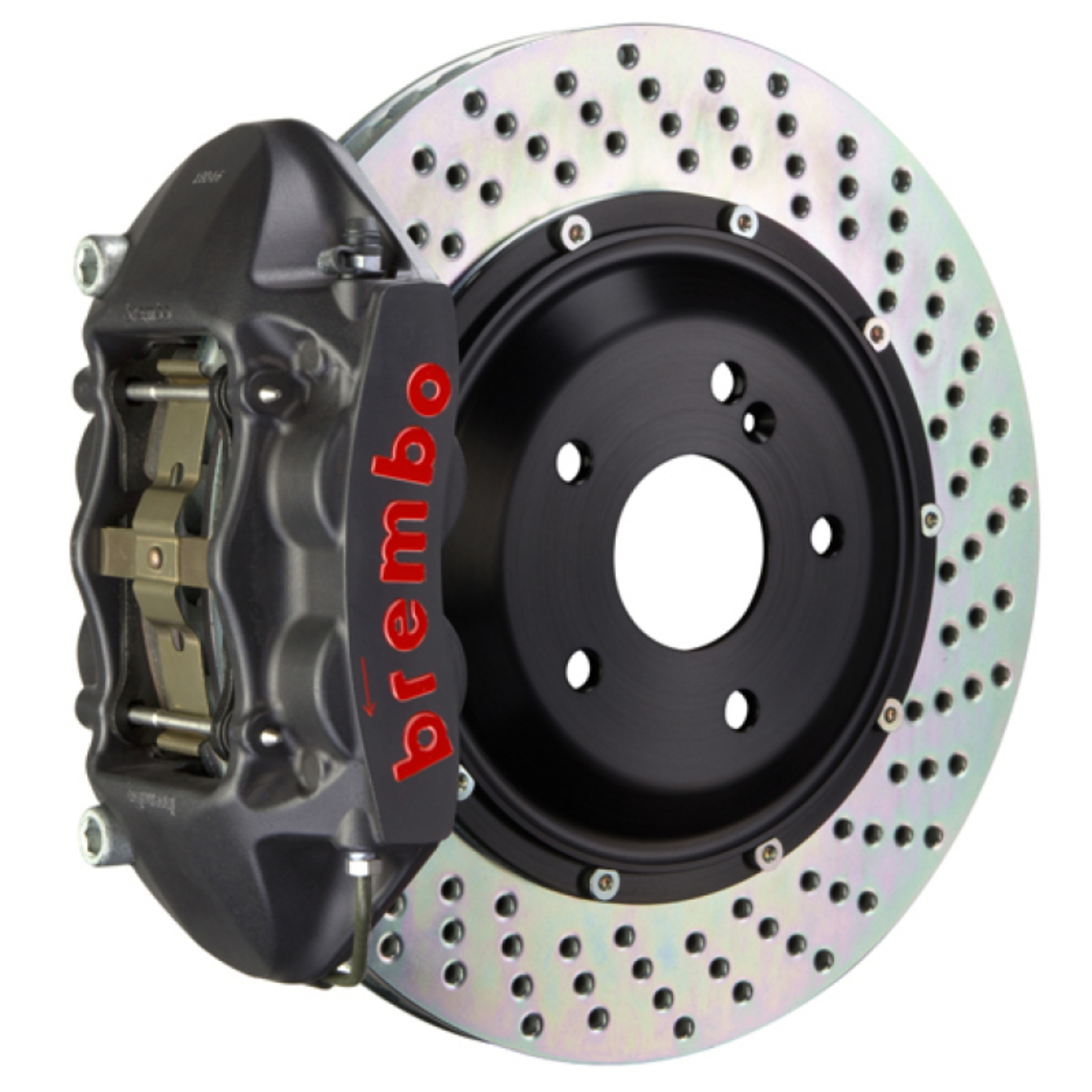 Picture of Brembo SS Rear GTS BBK 4 Piston Cast 380x28 2pc Rotor Drilled-Black HA